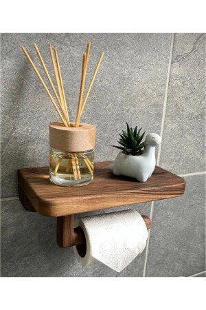 Wooden Toilet Paper Holder Hanger (walnut)-WC Hanger 345 - lazzir handle