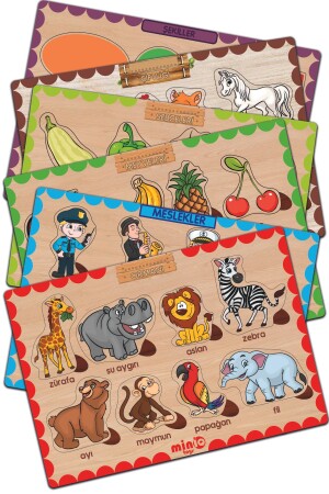 Wooden Turkish Mega Set of 6 Educational Puzzle - Miniq Toys