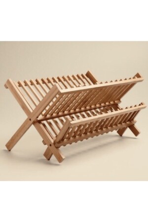 Wooden Two-Tier Foldable Plate Rack Dml-165 - Genel Markalar
