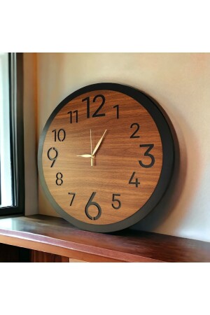 Wooden Walnut Furniture Color Plain Numbered Gift Silent Wall Clock 50cm - Aa Shop