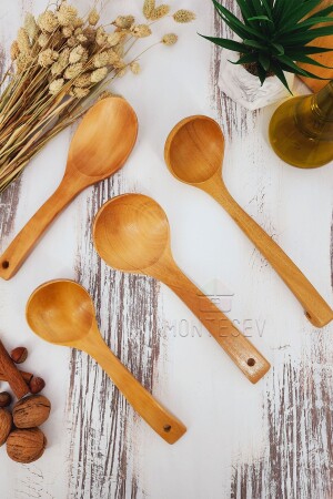 Wooden Wooden Kitchen Spoon Set 4 Pieces Beech, Boxwood and Bamboo Wood Spoons ynahş2 - MONTESEV