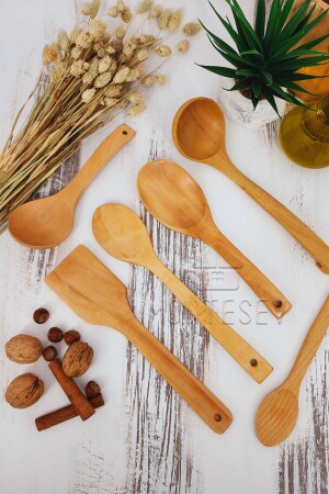 Wooden Wooden Kitchen Spoon Set 6 Pieces Beech, Boxwood and Bamboo Wood Spoon TYCPK835TN168693116590646 - MONTESEV