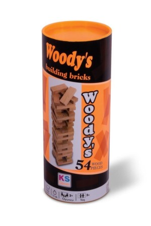Woodys Silindir Kutu Denge Oyunu 23x11-5x7 Cm 54 Parça Jenga Ks.t 101 - Hobi Eğitim
