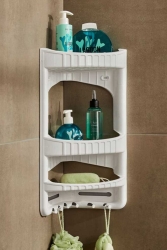 World 09166 Eckiger Badezimmer-Dusch-Organizer, Shampoo-Schale, Seifenschale, Organizer, Badezimmer-Regal aus Kunststoff, 2023ST06173 - Porsima