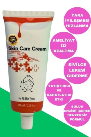 Wundchirurgie-Akne-Creme mit natürlichen Ölen und zellerneuerndem Blutegel-Enzym. HAUTPFLEGECREME - Bizimhekim