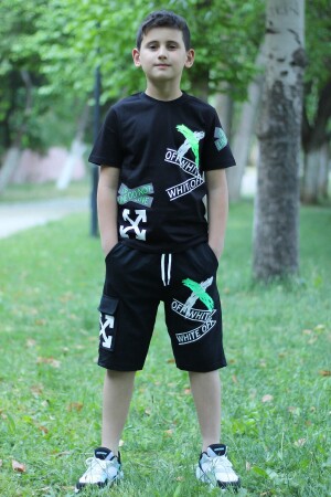 X Baskılı Erkek Kaprili Erkek Alt-üst Eşofman Takımı - Fyk Kids