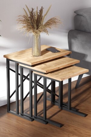 X Nesting Table with Metal Legs - Atlantic Pine ZG1-3653S - Ceramical