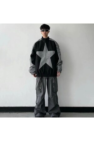 Y2k Star Patchwork Bomber Jacket - Favorim50ton