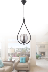 Yağmur Damlası Siyah Trend Tasarım Salon, Mutfak, Antre Avize (gerçek Füme Camlı) siyahdamlafümegrçkcm - Trend Kitchen