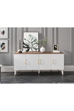 Yağmur Walnut White Modern Console YagmurAmalfi - KZNMOB HOME