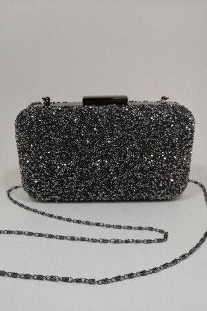 Yakamoz Hematit Kadın Taşlı Abiye Clutch Portföy Çanta - Parktan