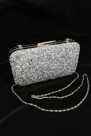 Yakamoz Silver Stone Evening Dress Clutch Portfolio Bag für Damen - Parktan