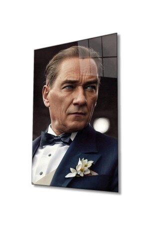 Yapay Zeka Atatürk Portresi Cam Tablo, Ev ve Ofis Duvar Dekoru, Hediyelik Büyük Temperli Cam Tablo CT10803 - Genel Markalar