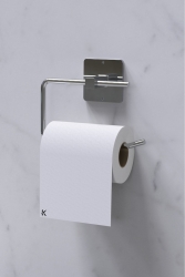 Yapışkanlı Gümüş Tuvalet Kağıdı Tutacağı-Tuvalet WC Kağıtlık KROMtuvaletkağıtlık - KARTEYA