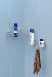 Yapışkanlı Kancalı 2 Adet Banyo Rafı Silver St217h ST217 - Teknotel