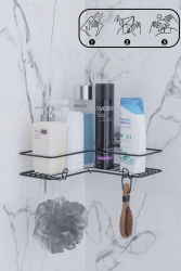Yapışkanlı Tek Katlı Banyo Rafı, Banyo Organizer, Yapışkanlı Duş Rafı, Yapışkanlı Banyo Rafı SY-001-B - SUNTEL BANYO VE MUTFAK AKSESUARLARI