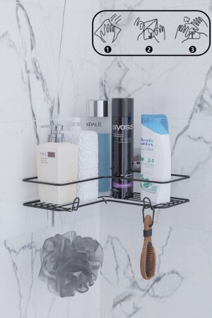 Yapışkanlı Tek Katlı Banyo Rafı, Banyo Organizer, Yapışkanlı Duş Rafı, Yapışkanlı Banyo Rafı SY-001-B - SUNTEL BANYO VE MUTFAK AKSESUARLARI