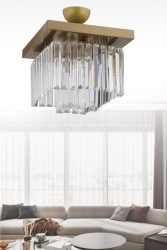 Yasemin 30 Cm Kare Eskitme Kristal Taşlı Avize 1605040012385 - İstanbul Avize
