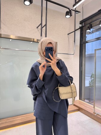 Yasminra Two-Piece Set - Navy Blue - Duendeca
