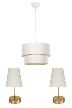 Schlafzimmer 3-teiliges Beleuchtungsset Rose / Finlin Cream EV-118 - EvLight