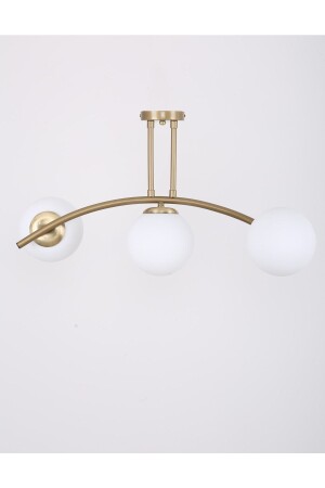 Yay Antique Painted 3 Lamp White Glass Chandelier 10076213 - MŞ Aydınlatma