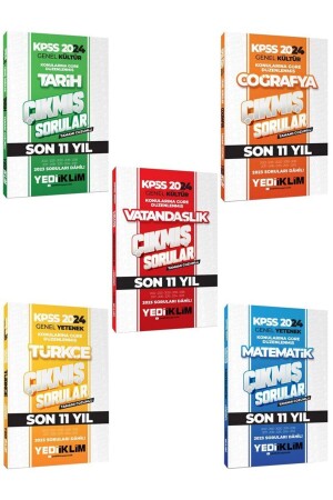Yediiklim 2024 KPSS GY-GK Undergraduate Subjects, Fully Solved 11 Year Question Set, 5 Books - Yediiklim Yayınları