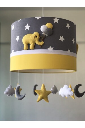 Yellow Elephant Baby Girl and Boy Room Chandelier Sarıfil1 - atölye ay ışığı
