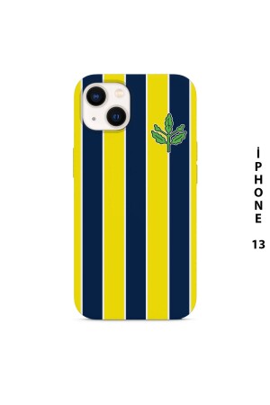 Yellow Navy Blue Striped Printed Iphone 13 Silicone Phone Case - Asya Case