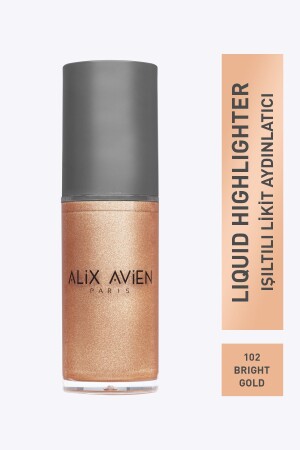 Yellow Shimmer Liquid Highlighter - Liquid Highlighter 102 - for Face & Body - 45 ml - Alix Avien