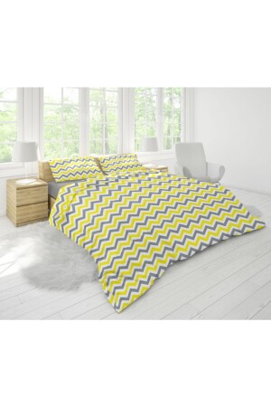 Yellow Zigzag Double Duvet Cover Set 2SNR2ZGS - SNR HOME COLLECTION