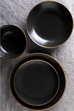 Yemek Takımı 24 Parça Black Bakır Ar11198 8699922191860 - Aryıldız