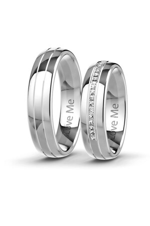 Yeni Model 1 Adet Mücevher Kalitesinde 6mm Beyaz Renk Asla Kararmaz Unisex Çelik Alyans Lm-050w - Love Me