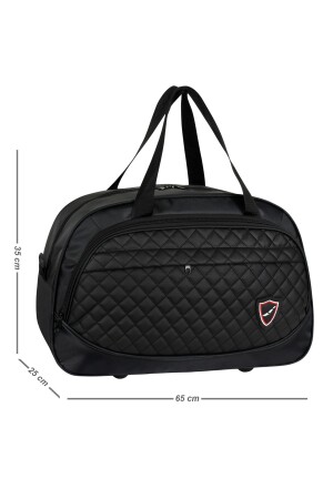 Yeni Sezon Kapitone Desenli Suni Derili Unisex Siyah Spor Ve Seyahat Çantası - Cakard