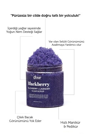 Erneuerndes und feuchtigkeitsspendendes natürliches Körperpeeling / Zuckerpeeling Brombeere 250 ml - Glour