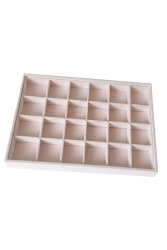 Yerli Süet Krem 24 Bölmeli Kolye Ucu Kolye Küpe Yüzük Servis Tablası (Aydındecor) 555919517 - Aydın Decor
