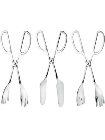 Yetkin Silver Steel 3-Piece Pasta Salad Tongs Set - Yetkin