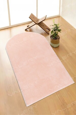 Yıkanabilir Peluş Seccade Overloklu Namazlık Pembe Vl - Valery Home