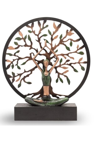 Yoga Yapan Kadın Büyük Yeşil Hayat Ağacı - Gift Garden