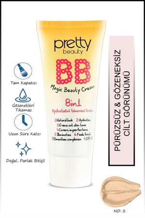 Yoğun Kapatıcılık Sunan Bb Krem 8in1 Doğal Kapatıcılık No:2 - Pretty Beauty