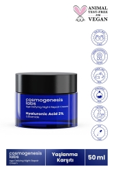 Yoğun Nemlendirici Gece Bakım Kremi 50ml Vegan Yaşlanma Ve Kırışıklık Karşıtı (%2 HYALURONİC ACİD) CGL201 - Cosmogenesis Labs