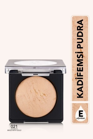 Yoğun Pigmentli Fırınlanmış Mat Pudra - Baked Powder - 021 Beige With Gold - 8682536053532 - Flormar