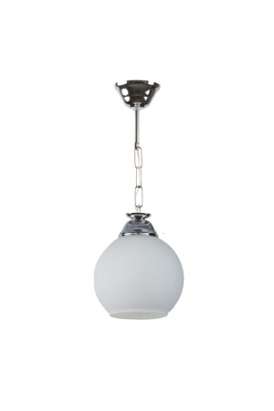 Yonca Modern White Glass Single Chandelier YONCATEKLİBEYAZ - Fer Avize