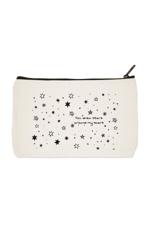 You Drew Stars Baskılı Bez Makyaj Çantası- Kalemlik- El Çantası - Designedfy