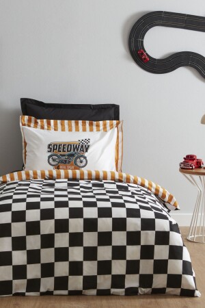 Young Speed ​​Way 100% Cotton Single Fitted Duvet Cover Set 200. 22. 14. 0316 - Karaca Home