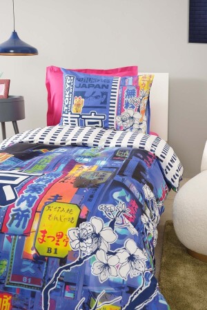 Young Tokyo 100% Cotton Single Duvet Cover Set 200. 21. 01. 0553 - Karaca Home