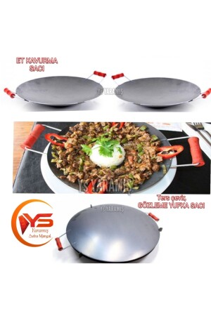 Ys 40 cm Wok-Pfanne, gebratenes Fleisch, gebratenes Fleisch, Fladenbrot, Fladenbrot, Brotblech, Wok-Pfanne, 40 cm Wok-Pfanne - Ys YARAMIŞ