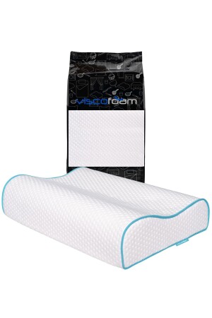 وسادة MNZ-Orthopedic مع دعم عنق مرتفع وسادة Visco مع دعم عنق مزدوج - 60x40x14-12cm 1542232 - Viscofoam