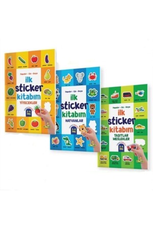 Rising Intelligence: Mein erstes Stickerbuch für Kinder im Alter von 2–4 Jahren / Einfügen, Malen, Malen (Fahrzeuge, Tiere, Lebensmittel) - Yükselen Zeka Yayınları