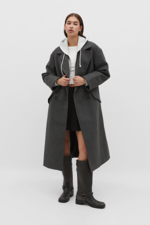 Yumuşak dokulu oversize kaban L - Stradivarius