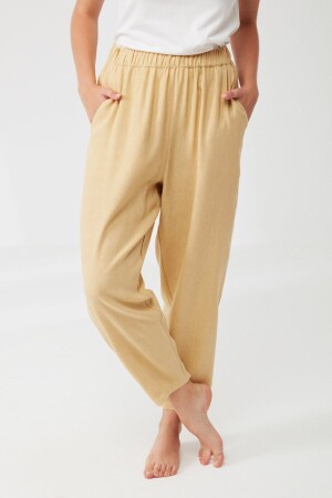 Yumuşak Dokulu Pantolon-9259 Yellow - Penye Mood
